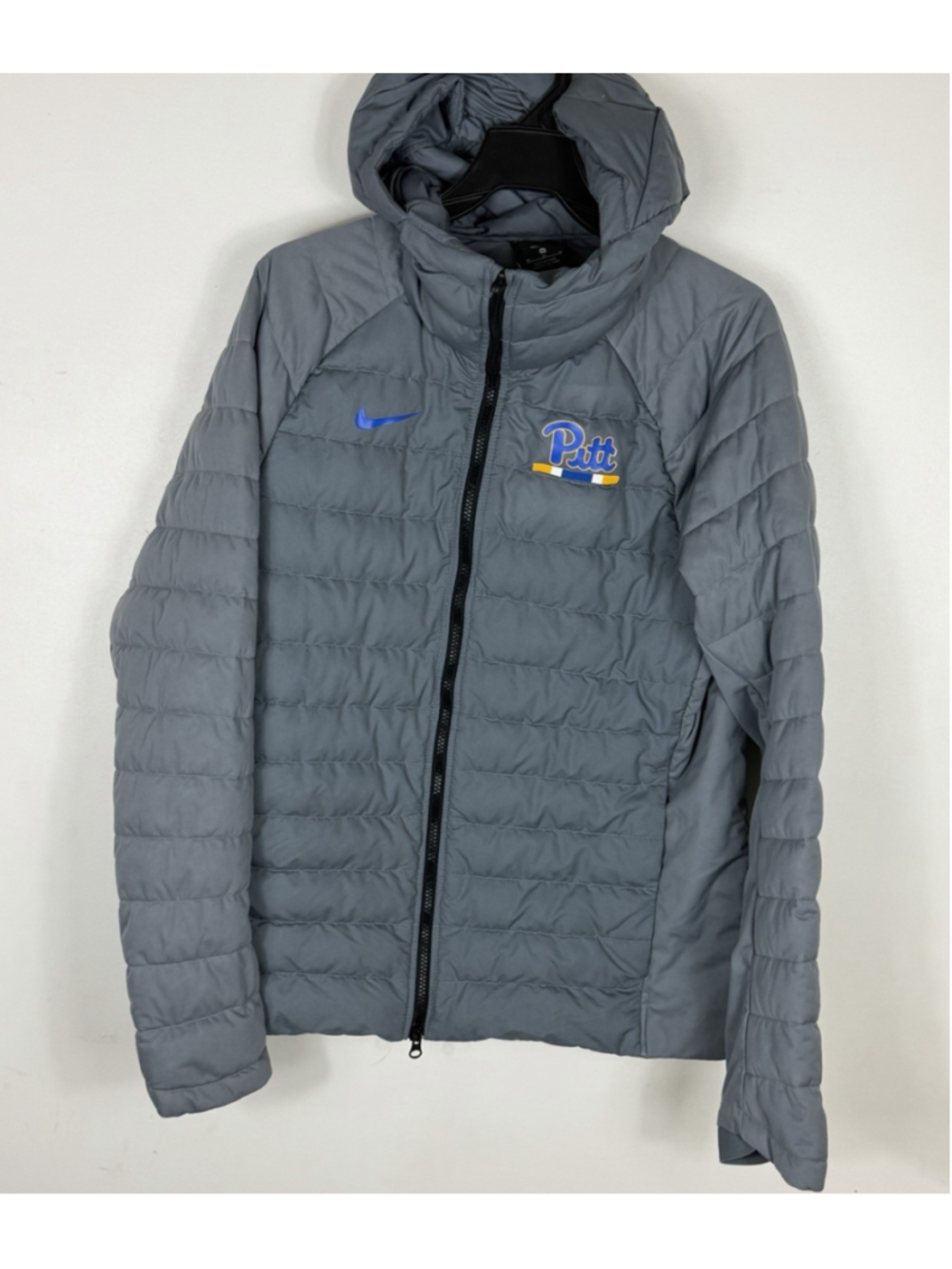 Nike Pitt Duck Down Puffer Jacket Gray Hooded Size M 75% Down Excellent